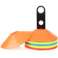 FEMOR 50PCS Conos de Entrenamiento de Fútbol Plástico para Deporte de Soccer Ball (Naranja Amarillo Rojo Azul Verde)